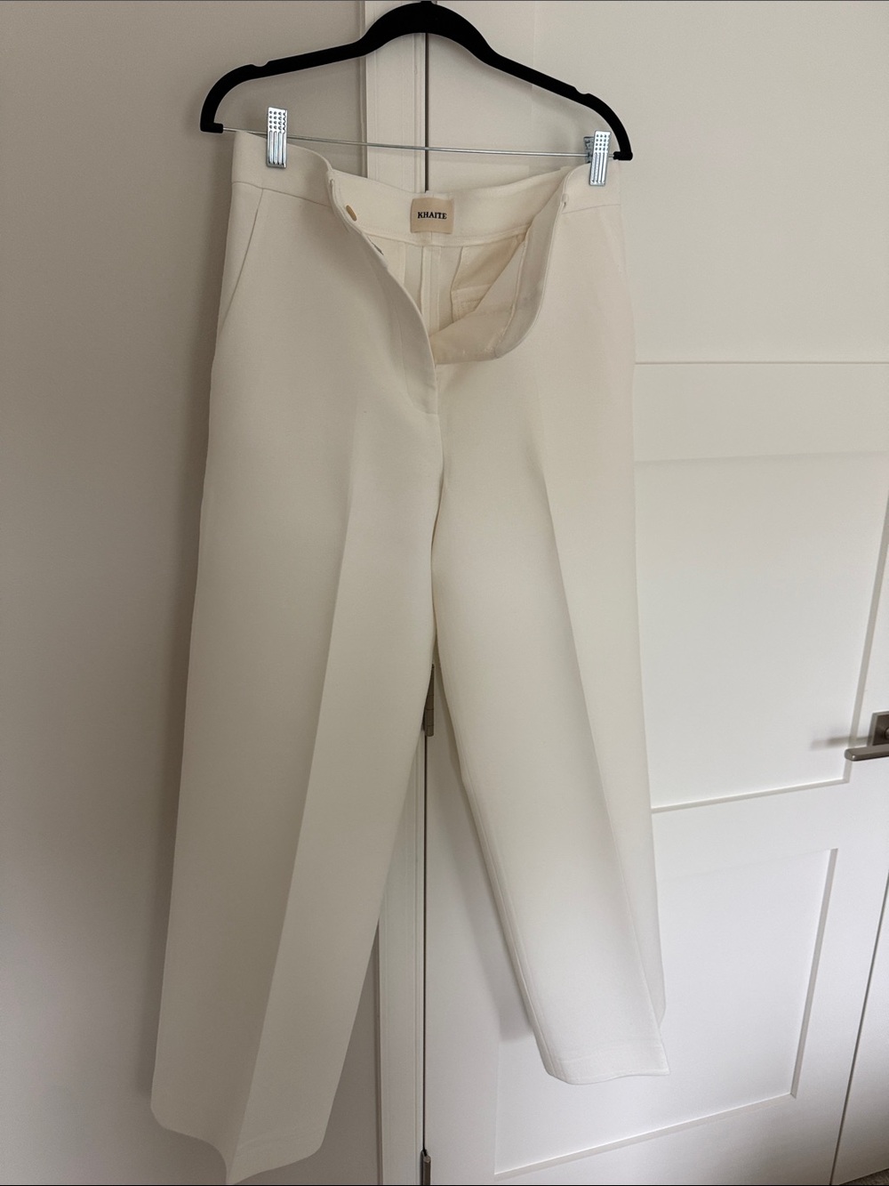KHAITE Off-White Tailored High-Rise Trousers